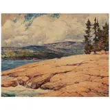 Dines Carlsen, Connecticut Shoreline, oil on Masonite