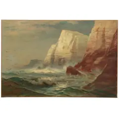 English Seacoast by Edward Moran, oil on canvas, offered Aug 2025