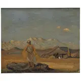 Louis Michel Eilshemius, Desert Encampment, oil on board