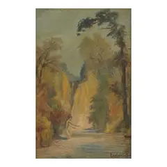 Louis Michel Eilshemius, Jeweled Cascade, oil on canvas laid down on Masonite