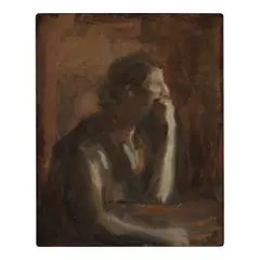 Susan Macdowell Eakins, Lady Leaning on Her Arm, oil on board