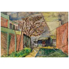 Karl Knaths, Landscape, watercolor, gouache and conté crayon on paper
