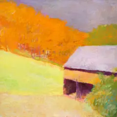 Wolf Kahn, Empty Woodshed, or Waiting for Cordwood, 1991, oil on canvas
