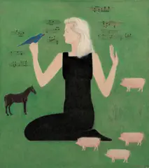 Will Barnet, Portrait of Mariann Wells, 1996-97, oil on canvas