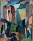 Jan Matulka, Cityscape - New York and American Indian Girl Portrait: A Double-Sided Work