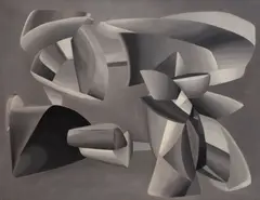 John Ferren, Grey Scale Composition, 1937, oil and sand on canvas