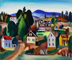 Jan Matulka, Untitled: Storm King Landscape, circa 1926, oil on canvas