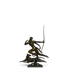 Paul Manship, Diana, bronze with brown and verdigris patina