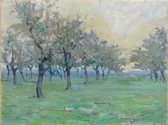 Jane Peterson, Blossoming Orchard, oil on canvas