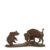 The Bluffers by Charles Marion Russell, bronze with brown patina, offered Apr 2025