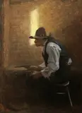 N. C. Wyeth, "Who's afraid of his guns?" shouted McFarlane. "He daren't shoot in a square fight!" (Colts 45)