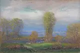 Dwight William Tryon, Morning Early Spring, 1917, pastel and graphite on paper laid down on board