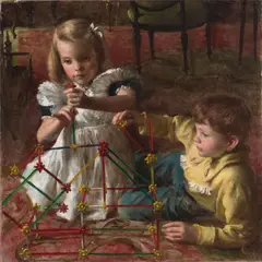 John Koch, Children at Play, oil on canvas