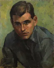 Hughie Lee-Smith, Portrait of Man, circa 1949, oil on canvasboard