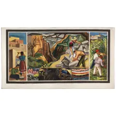 Ernest Fiene, South American Labor (A Mural Study), circa 1935-37, oil on Masonite