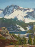 Elmer Wachtel, Sierra Nevada, oil on canvas laid to board