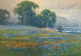 Percy Gray, Wildflowers Along the Coast, watercolor on paper laid to board