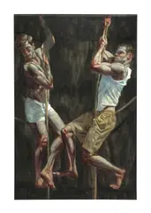 Mark Beard, The Rope Climbers, Oil on canvas on Masonite