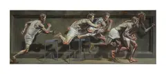 Mark Beard, The Runners, Oil on canvas on Masonite