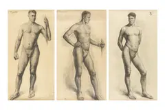 Anonyme, Sans titre, Charcoals on paper