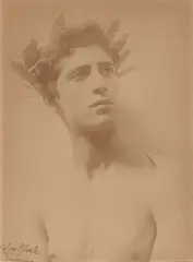 Wilhelm von Gloeden, Portrait of a Boy with Wreath, Salt print