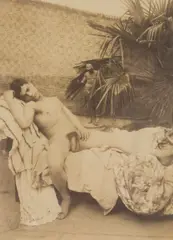 Untitled (Male Nude Reclining) by Vincenzo Galdi, Albumen print, sold Jun 2024