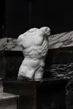 Bernard Nachtergaele, Male Torso, In white Carrara marble