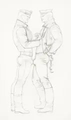 Tom of Finland, Untitled (Preparatory Drawing for #77.46), Graphite on paper