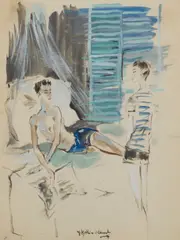 Yves Saint Laurent, Sans titre, Set of two gouaches and watercolour on paper