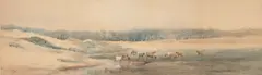 Chris Jorgensen, Cattle Grazing, watercolor on paper