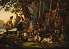 Eleanor Porter, Hunter's Encampment, oil on canvas