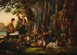 Eleanor Porter, Hunter's Encampment, oil on canvas