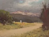 William Keith, Laurel Hill Cemetery, circa 1880, oil on board
