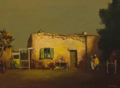 Nocturnal Old Adobe House by Will Sparks, oil on canvas, sold Dec 2024