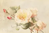 Paul de Longpré, Cut Roses, watercolor on paper