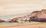 Theodore Wores, Rocky Beach, watercolor and gouache on paper