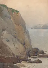 Near the Cliffs by Percy Gray, circa 1930, watercolor on paper, sold Dec 2024