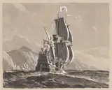 Joe Duncan Gleason, Spirit of Adventure, watercolor with white highlights on paper