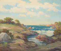 Monterey Coast by Robert Wood, oil on canvas, sold Dec 2024