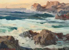 Albert Thomas Derome, Splash of Color (Light House Point), oil on canvas
