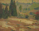 Cornelius Botke, Summer Landscape, oil on canvas laid to board