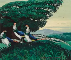 Lady Amherst's Pheasants by Jessie Arms Botke, oil on Masonite, sold Dec 2024