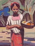 Conrad Buff, The Fruit Seller, oil on board