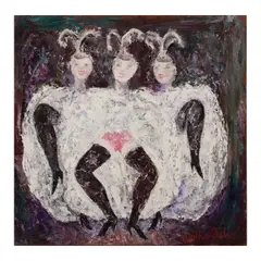 Arthur Faber, Can-Can Dancers (a group of two), first signed 'Arthur Faber' (lower right); second signed 'Arthur Faber' (upper right)
