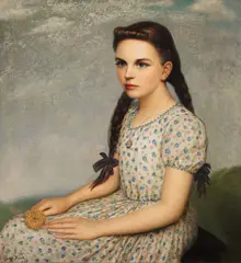 Claude Charles Buck, Portrait of the Artist's Daughter holding a Marigold, oil on Masonite