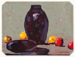 Conrad Buff, Blue Vase, oil on board