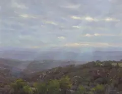 Carl Bretzke, Valley Below, oil on canvas laid to board