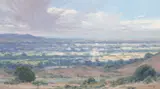 John Budicin, Clouds Over Me, oil on canvas laid to board