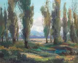 Bennett Bradbury, View from Bishop California, oil on canvas