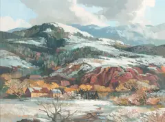 Laurence Sisson, Ski Basin Vista, oil on Masonite